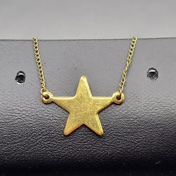 VTG Carla 14K Gold Filled Star Pendant Choker Necklace 15" Minimalist Celestial - Picture 6 of 16